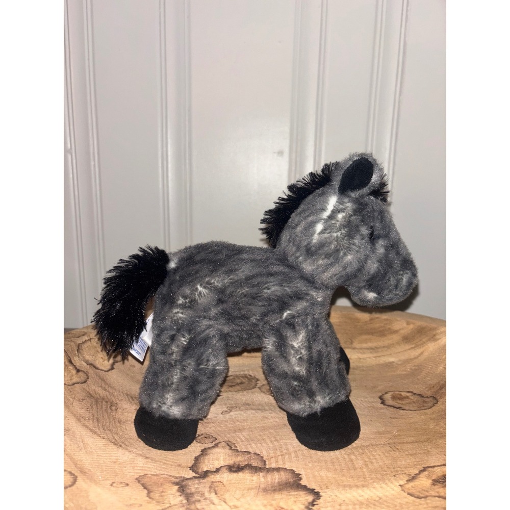 Aurora World Gray Dapple Horse Plush Stuffed Animal Black Mane Tail 2021